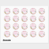 Sticker Rond Candy Land Retro Rose Sweets Fille fête d'annivers (Feuille)