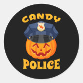 Sticker Rond Candy Lice Halloween Party Trick Or Treat Security (Devant)