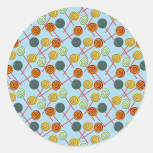 Sticker Rond Candy pattern Lollies 1lipop