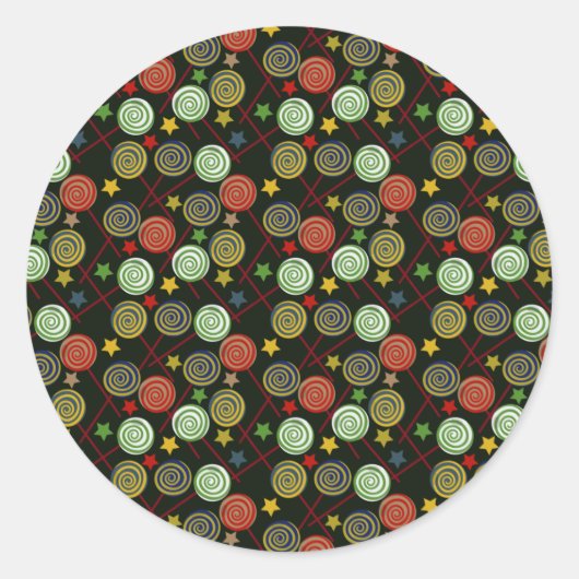Sticker Rond Candy pattern | Lollies | lollipop (Devant)