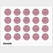 Sticker Rond Candy pattern | Lollies pattern | lollipop 7 (Feuille)