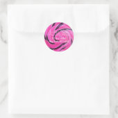 Sticker Rond Candy Photo Hot Rose Lollipop Adresse (Sac)