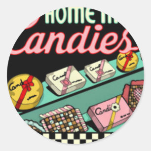 Sticker Rond Candy rétro