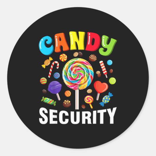 Sticker Rond Candy Security Funny Halloween Costume (Devant)