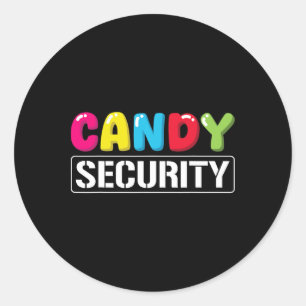 Sticker Rond Candy Security Funny Halloween Costume Enfants Gar