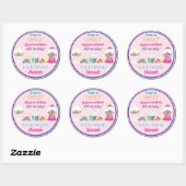 Sticker Rond Candy Thématique merci parti pour (Feuille)