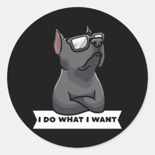 Sticker Rond Cane Corso Italiano Chien têtu