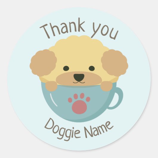 Sticker Rond Caniche (Devant)