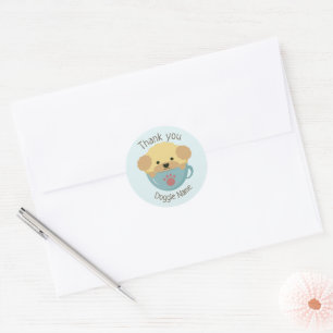 Sticker Rond Caniche