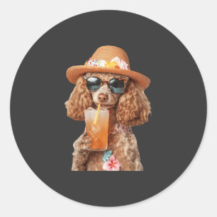 Sticker Rond Caniche