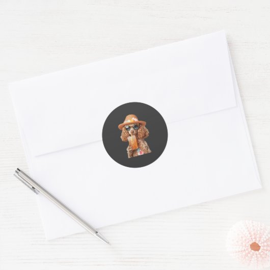 Sticker Rond Caniche (Enveloppe)