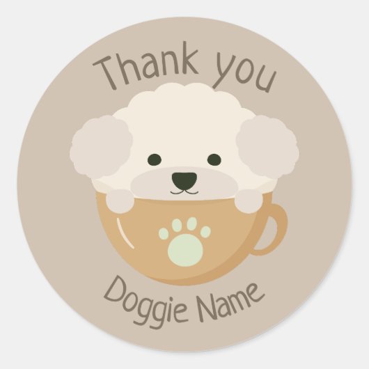 Sticker Rond Caniche (Devant)