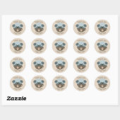 Sticker Rond Caniche (Feuille)