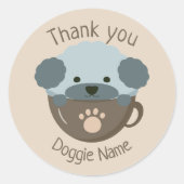 Sticker Rond Caniche (Devant)