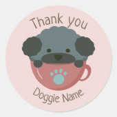 Sticker Rond Caniche (Devant)