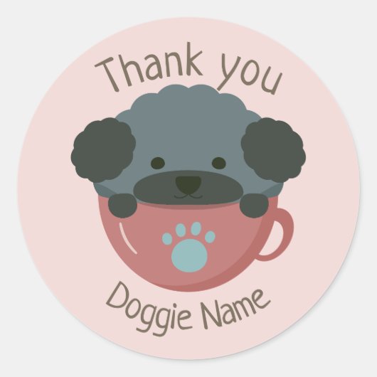 Sticker Rond Caniche (Devant)