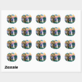 Sticker Rond Caniche (Blanc Standard) (Feuille)