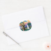 Sticker Rond Caniche (Blanc Standard) (Enveloppe)