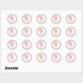 Sticker Rond Caniche français de dessin animé (Feuille)