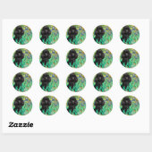Sticker Rond Caniche (noir 1) - Iris (Feuille)