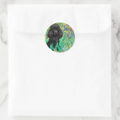 Sticker Rond Caniche (noir 1) - Iris (Sac)
