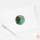 Sticker Rond Caniche (noir 1) - Iris (Enveloppe)