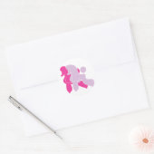 Sticker Rond Caniche rose (Enveloppe)