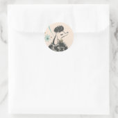 Sticker Rond Caniche vintage (Sac)