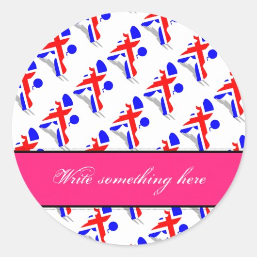 Sticker Rond Caniches Patriotiques (Devant)