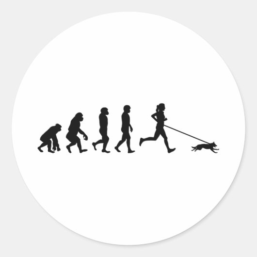 Sticker Rond Canicross Trail Runner Chien Sport Évolution (Devant)