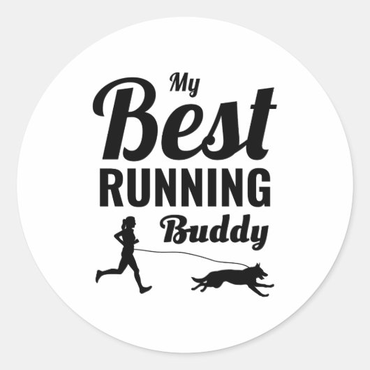 Sticker Rond Canicross Trail Runner Dog Sport Outdoor (Devant)