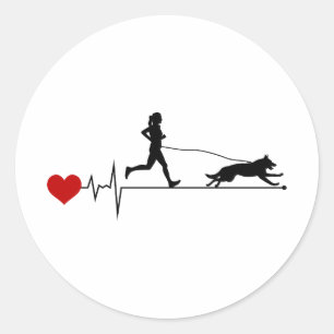 Sticker Rond Canicross Trail Runner Dog Sport Outdoor