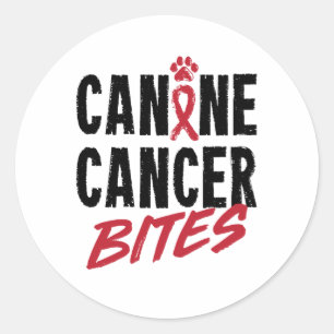 Sticker Rond Canine Cancer mord Chien Carcinome Sensibilisation