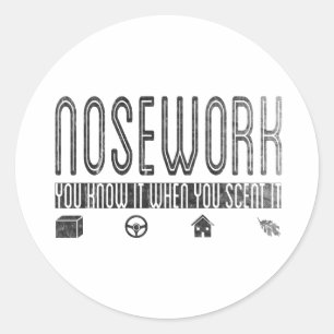 Sticker Rond Canine Nosework : Vous le savez quand vous le sent