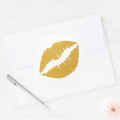 Sticker Rond Canne à lèvre Abstraite Parties scintillant or (Enveloppe)