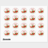 Sticker Rond Canne aux fruits de fraise (Feuille)