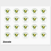 Sticker Rond Canne de fruits de citron (Feuille)