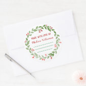 Sticker Rond Canne de Noël |Confiture maison ou sachets (Enveloppe)