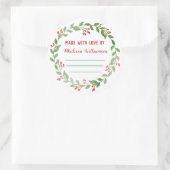 Sticker Rond Canne de Noël |Confiture maison ou sachets (Sac)