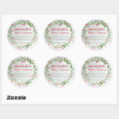 Sticker Rond Canne de Noël en bois rustique | Confiture maison (Feuille)