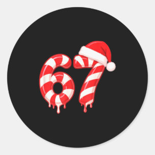 Sticker Rond Canne en sucre fondue 67 Création de Noël, Chapeau