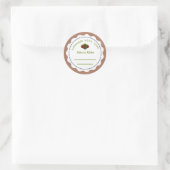 Sticker Rond Canne personnalisée de Noël | Maison (Sac)