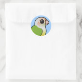 Sticker Rond Cannelle Birdorable Conure à joues vertes (Sac)