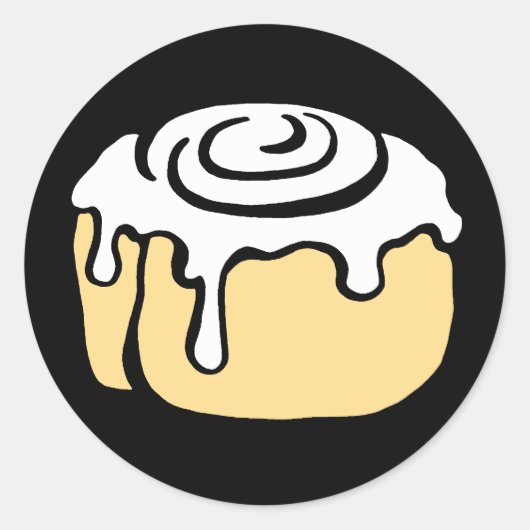 Sticker Rond Cannelle Rouleau Miel Bun Cute Cartographie Design (Devant)
