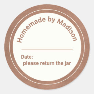 Sticker Rond Canning personnalisé fait maison   Retourner le po
