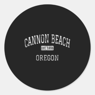 Sticker Rond Cannon Beach Oregon Ou Vintage