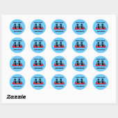 Sticker Rond canoë amusant (Feuille)