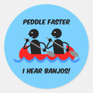 Sticker Rond canoë amusant