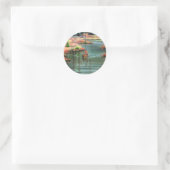 Sticker Rond CANOË CALME par SHARON SHARPE (Sac)