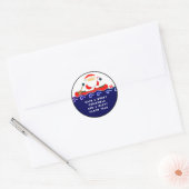 Sticker Rond Canoë de Noël (Enveloppe)